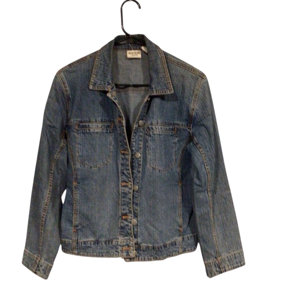Market by Chicos button up Jean jacket with front pockets size 0